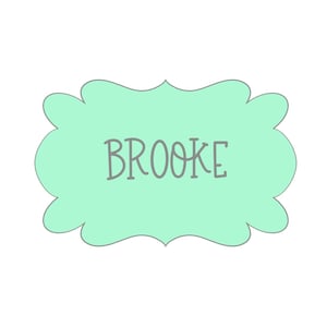 Brooke Plaque Cookie Cutter | Elegant Name Frame | Minted Prints | Fancy Label Cutter | 3D Printed PLA | Custom Message Cookie