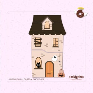 Tall Haunted House Set 2 Cookie Cutters | Halloween Cookie Cutter | Spooky Season Cutter | Fall Cookie Set | Trick or Treat Party | 3D Print