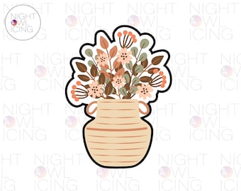 Floral Jug Vase Cookie Cutter, Vase Cookie Cutter, Rustic Flower Jug, Wedding Cookie Cutter, Mother’s Day Vase Cutter, 3D Printed