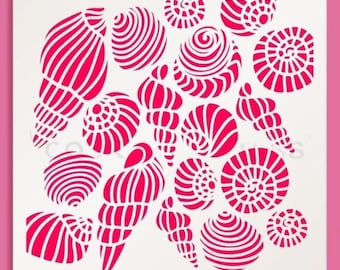 Seashells Stencil, Seashells Cookie Stencil, Seashells Stencil, Seashells, Seashells Stencil