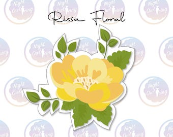 Rissa Floral Cookie Cutter, Floral Wedding Cutter, Bouquet Flower Cutter, Mothers Day, Fancy Plaque, Easter, Spring, Fall , 3D Print