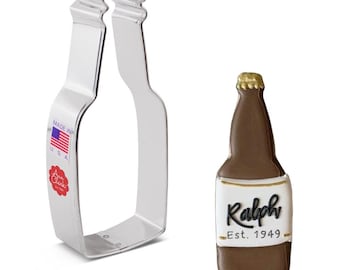 Beer Bottle Cookie Cutter, Father's Day Cookie Cutter, Football Season Cutter, Superbowl Cookie Cutter, Cheers Cutter, 3D Printed