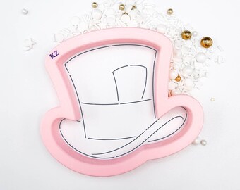 Top Hat Cutter and Stencil, Magic Show Cookie Cutter, New Year’s Eve Cookie Stencil, Wedding Hat Cutter, Mad Hatter Cutter, 3D Printed