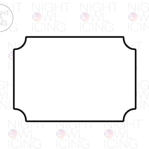 Notched Rectangle Cookie Cutter | Elegant Modern Plaque Shape | Name Frame | Fancy Label Cutter | 3D Printed | Designed by Night Owl