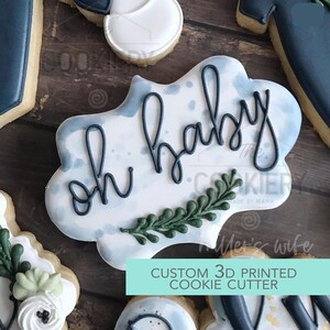 Cookie Plaque Cutter, Vintage Frame Cutter | Ornate Cookie Cutter | Wedding | Monogram Plaque Cookie | Decorative Cutter Plaque | 3D Printed