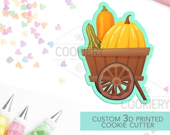 Pumpkin Harvest Cookie Cutter, Thanksgiving Cookie Cutter, Fall Cookie Cutter, Rustic Autumn Cutter, Pumpkin Cookie Cutter, 3D Printed