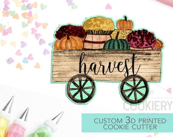 Fall Harvest Cookie Cutter, Thanksgiving Cookie Cutter, Fall Cookie Cutter, Rustic Autumn Cutter, Pumpkin Cookie Cutter, 3D Printed