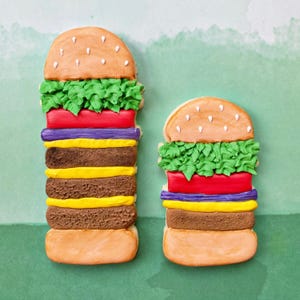 Tall Burger Cookie Cutter | Hamburger Cookie Cutters | BBQ Cookie Cutter | Summer Party Cutter | Food Cutter | Fathers Day Cutter | 3D Print