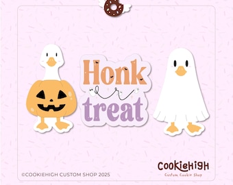 Silly Goose Halloween Midsize Set of 3 Cookie Cutters | Pumpkin, Ghost Cutter | Trick or Treat Cutter | Spooky Season Party | 3D Printed