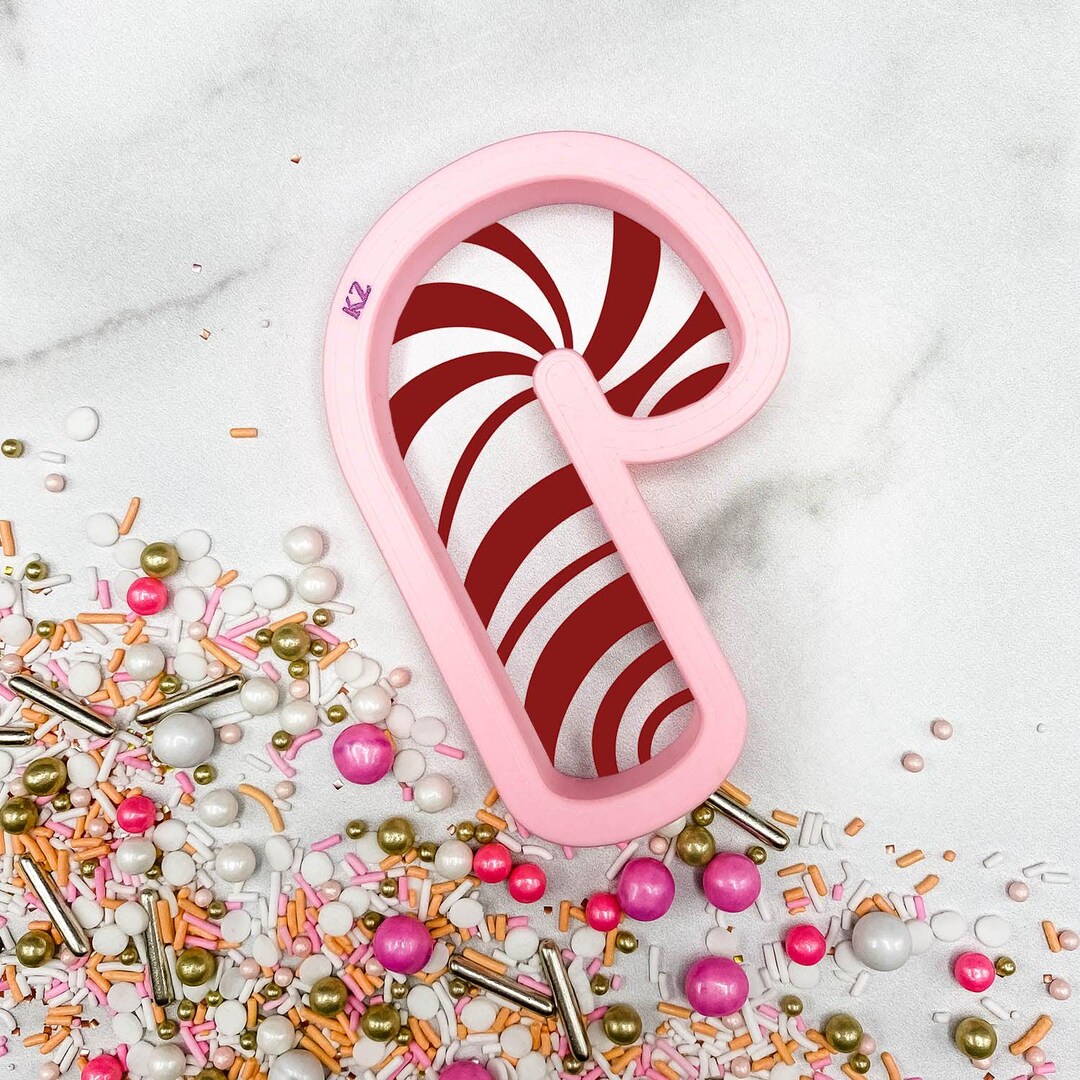 Candy Cane Cutter Candy Cane Cookie Cutter and Stencil | Christmas Candy Cane Cutter ...