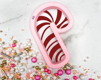 Candy Cane Cookie Cutter and Stencil | Christmas Candy Cane Cutter | Holiday Cookie Cutter | Santa Claus Cookie Cutter | 3D Printed