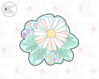 Cassidy Floral Cookie Cutter, Floral Wedding Cutter, Bouquet Flower Cutter, Mothers Day, Fancy Plaque, Easter, Spring, Fall , 3D Print