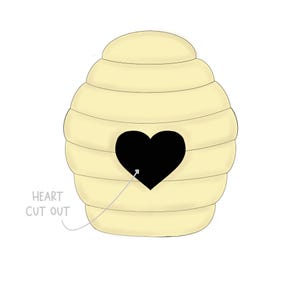Beehive Cookie Cutter with Heart Cutout | Bee Theme Cookie | Honeycomb Cutter | Baby Shower | 3D Printed by Minted Prints