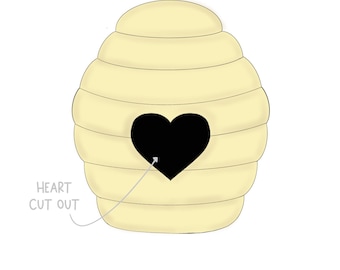 Beehive Cookie Cutter with Heart Cutout, Bee Theme Cookie, Honeycomb Cutter, Baby Shower, 3D Printed by Minted Prints