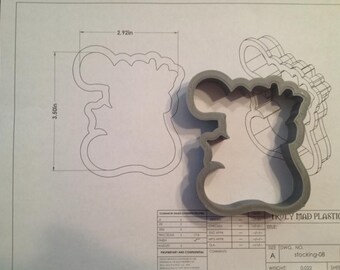 Stocking 08 Cookie Cutter, Holiday Cookie Cutter, Christmas Cutter, Xmas Cutter, Winter Cookie Cutter, Santa Cutter , 3D Printed