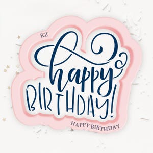 Happy Birthday Style 2 Cookie Cutter and Stencil Set, Happy Birthday Cookie Cutter, Birthday Cookie Stencil, Birthday Cookie Cutter