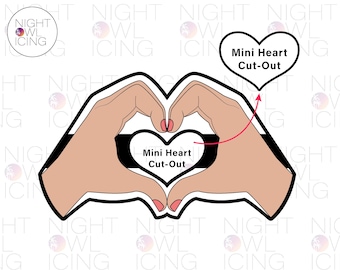 Heart Hands 2 Cookie Cutter, Hand Heart Cutter, Love Hand Symbol, Valentines Cutter, Wedding Cutter, Engagement Cutter , 3D Printed