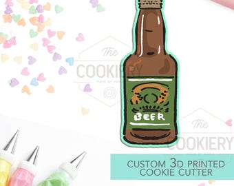 Tall Beer Bottle Cookie Cutter, Father's Day Cookie Cutter, Football Season Cutter, Superbowl Cookie Cutter, Cheers Cutter, 3D Printed