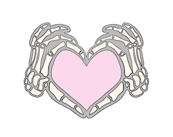 Boney Heart Hands Cookie Cutter, Valentines Cookie Cutter, Love Cookie Cutter, Birthday Cookie Cutter, 3D Printed
