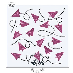 Paper Airplanes 2 Part Stencil, Paper Planes Cookie Stencil, School Cookie Stencil, Back to School, Teacher Stencil, School Stencil, Planes