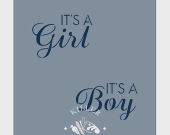 It's a Girl/Boy Stencil, It's a Girl/Boy Cookie Stencil, Baby Stencil, Baby Cookie Stencil, Baby Shower Stencil, Gender Reveal Stencil, Baby
