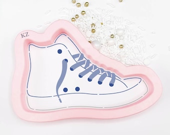 Sneaker Cutter and Stencil, Shoe Cookie Cutter, Sports Stencil, Sneakerhead Cookie, Basketball Party Cutter, School Cutter , 3D Printed