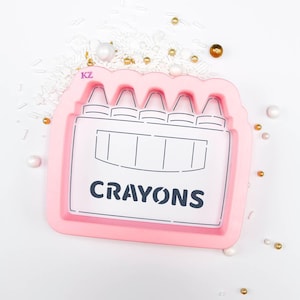 Box of Crayons Cookie Cutter and Stencil | Back to School Cookie Cutter for Teachers & Kids | 3D Printed Cutter