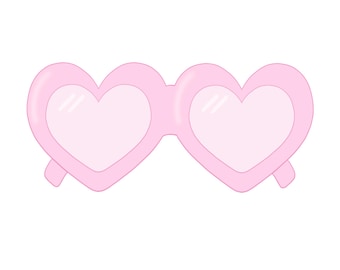 Heart Glasses Cookie Cutter, Fun Sunglasses Cookie for Valentine’s or Birthday, 3D Printed by Minted Prints