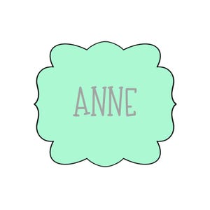 Anne Plaque Cookie Cutter | Elegant Name Frame | Minted Prints | Fancy Label Cutter | 3D Printed PLA | Custom Message Cookie