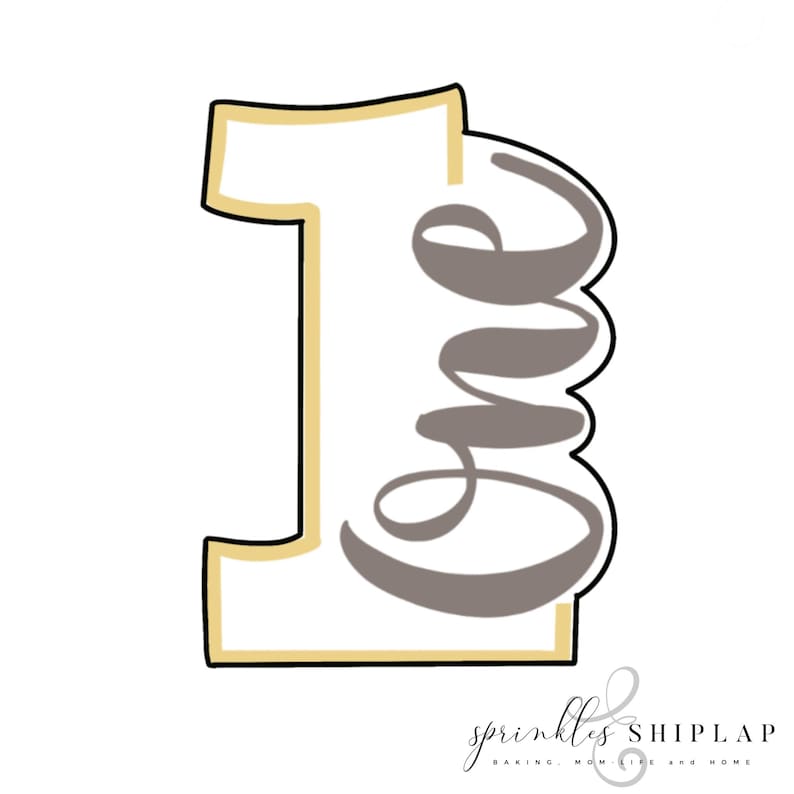 Scripted One Cookie Cutter, First Birthday Plaque, Number One Cookie ...