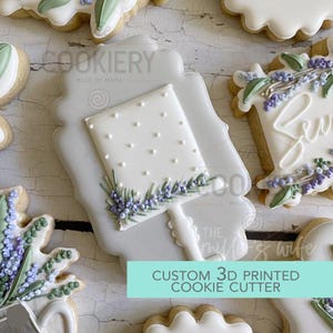 Cookie Plaque Cutter, Vintage Frame Cutter | Ornate Cookie Cutter | Wedding | Monogram Plaque Cookie | Decorative Cutter Plaque | 3D Printed