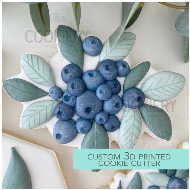 Blueberry Leaves Cookie Cutter, Blueberries Cookie Cutter, Blueberry Plaque, Blueberries Plaque Cookie Cutter, Blueberry Cookie Cutter