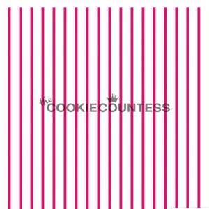 May include: White background with vertical pink stripes. The text "the COOKIECOUNTESS" is displayed in a stylized font, with a small crown icon above the last word. The design is simple and clean.
