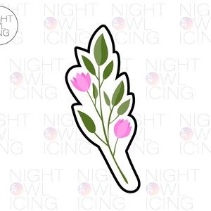 Ela Leaf Sprig Cookie Cutter | Leafy Branch Cutter | Botanical Cookie Cutter | Floral Accent Cutter | Wedding Greenery Cookie | 3D Printed