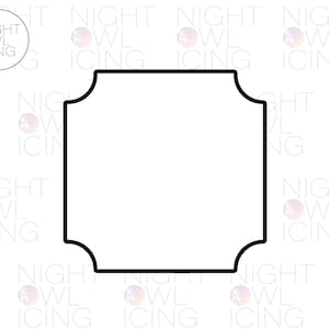 Notched Square Cookie Cutter | Square Plaque Cutter | Message Plaque | Simple Plaque Cookie Cutter | Monogram Cookie Cutter | 3D Printed