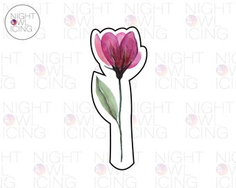 Tulip Flower 1 Cookie Cutter, Floral Cookie Cutter, Spring Cookie Design, Retro Cookie Cutter, Bridal Shower Cutter, 3D Printed