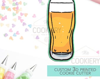 Tall Beer Glass Cookie Cutter, Father's Day Cookie Cutter, Football Season Cutter, Superbowl Cookie Cutter, Cheers Cutter, 3D Printed