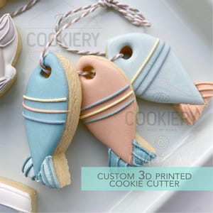 Caught Fish on a Line Cookie Cutter | Fishing Cookie Cutter | Father’s Day | Summer BBQ Cookie | Outdoor Hobby Cookie | 3D Printed Cutter