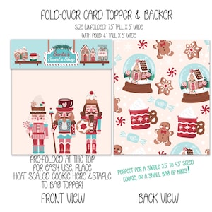 Santa’s Sweet Shop Bag Topper and Backer, Christmas Bag Topper, Santa Cookie Bag Toppers, Nutcracker Cookie Topper, Christmas Cookie Packing
