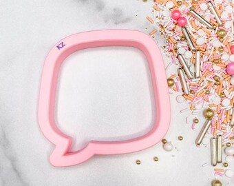 Speech Bubble Cookie Cutter, Comic Cookie Cutter, Back to School Cookie Cutter, Custom Cookie Cutter, Text Cookie Cutter, 3D Printed