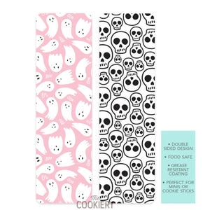 Ghosts and Skulls Cookie Backer, Cookie Food Safe Backer, Food Safe Box Backer, Cookie Box Backer, Cookie Packing, Halloween Backer
