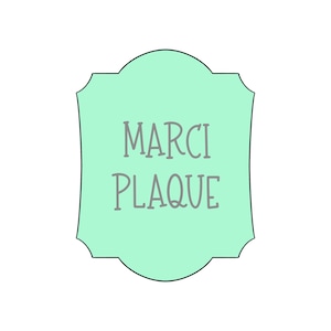 Marci Plaque Cookie Cutter | Elegant Name Frame | Minted Prints | Fancy Label Cutter | 3D Printed PLA | Custom Message Cookie