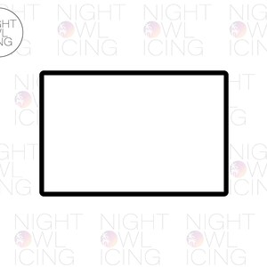 Rectangle Cookie Cutter | Geometric Plaque for Decorated Cookies | 3D Printed Cutter | Wedding, Baby Shower, Modern Cookie Set | Night Owl