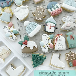 Mini Christmas Cookie Cutter Set | Advent Calendar Mini Cutters | Christmas Multi Cutter | Holiday Baking Set | Mini Christmas Shapes | 3D