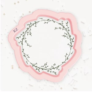 Wreath Cookie Cutter and Stencil Set, Wreath Cookie Cutter, Botanical Wreath Cookie Stencil, Wreath Cookie Cutter, Wedding Wreath