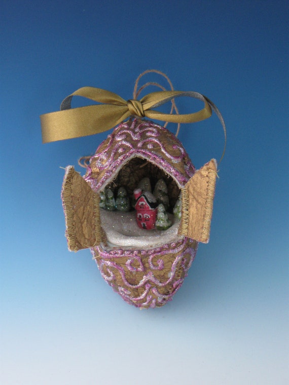 Items similar to Egg Diorama, Christmas Ornaments, Christmas Egg
