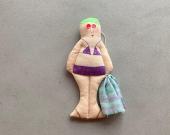 Handmade swimmer Ornament
