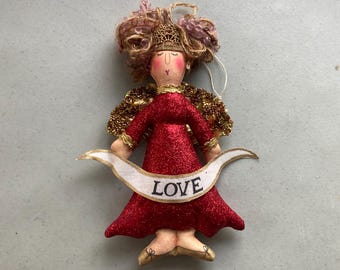 Handmade Red Angel, Valentines Day, Love