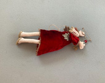 Ángel de San Valentín hecho a mano con arco y flecha, Día de San Valentín