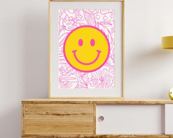 Smile Flower Printable Svg Png Files Digital Download Happy Flower